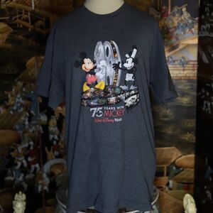 Large 75 Years with Mickey Walt Disney World 2004 Grey T-shirt